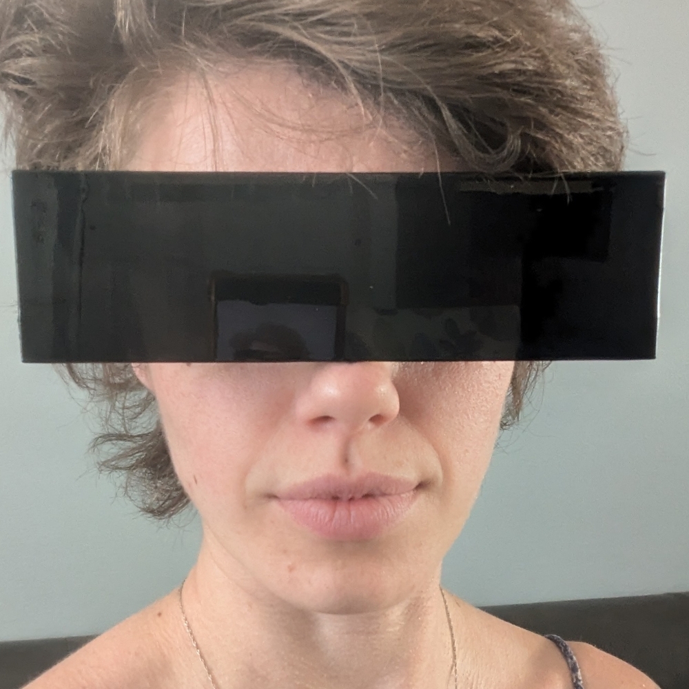 Black Solid Rectangle Sunglasses - image 1